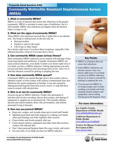 Community Methicillin-Resistant Staphylococcus aureus (CA-MRSA)