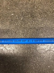 Blue potable PEX line with NSF label