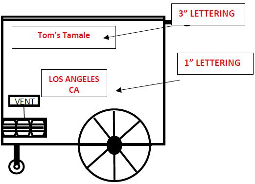 Left side view of a cart