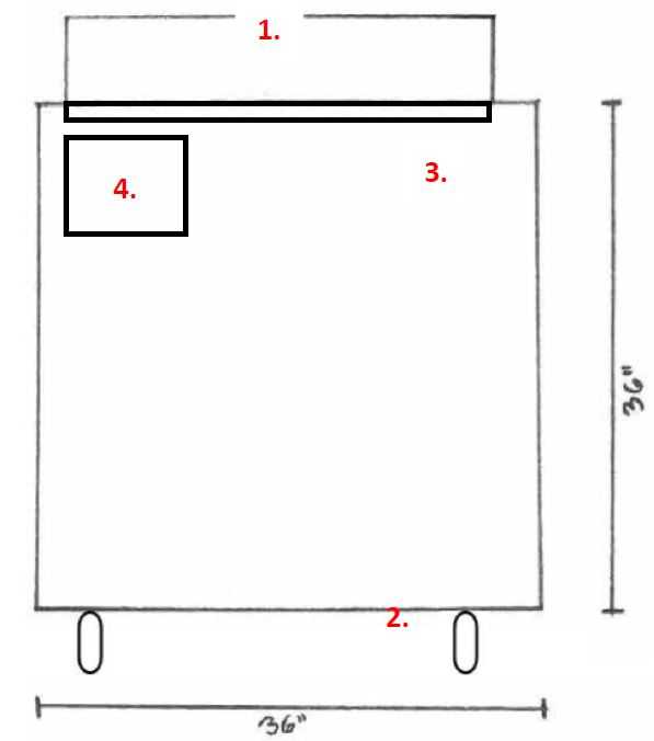 Example diagram of right end from customer side view of CMFO