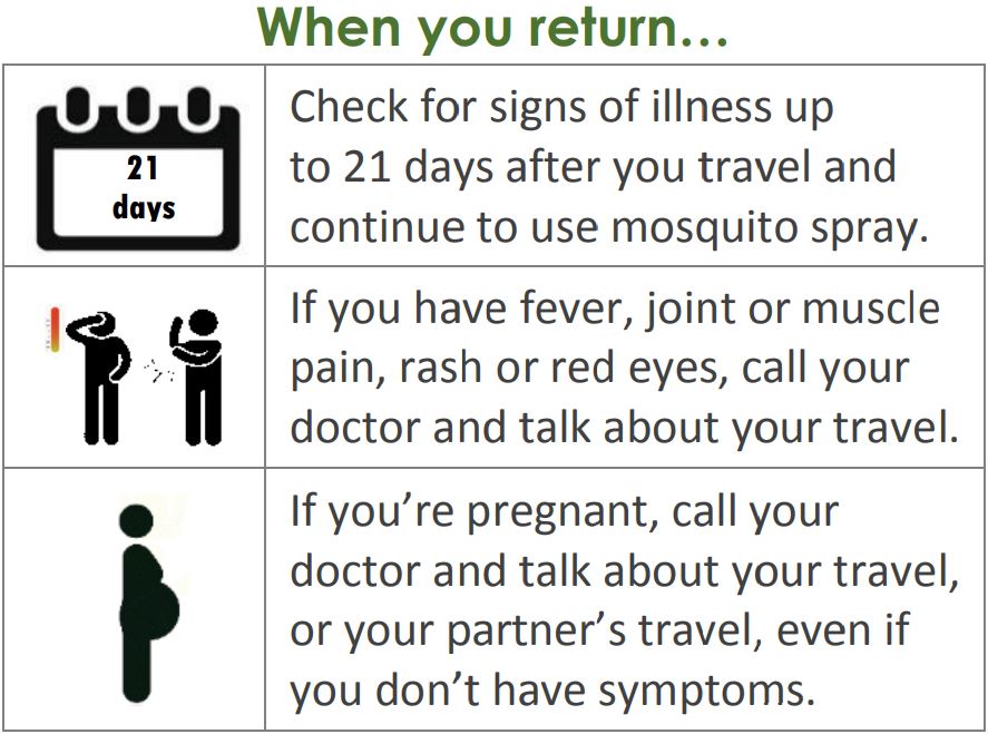 Infographic on post-travel from ACDC