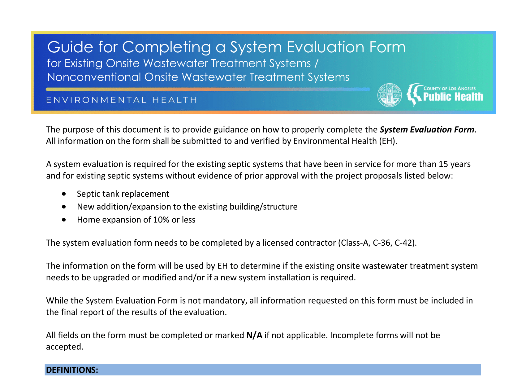 Guide for Completing a System Evaluation Form image